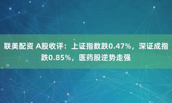 联美配资 A股收评：上证指数跌0.47%，深证成指跌0.85%，医药股逆势走强