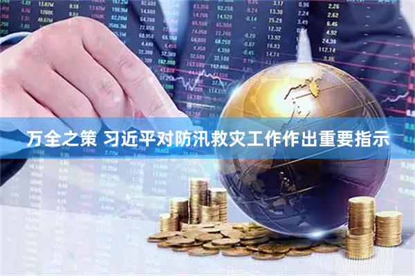 万全之策 习近平对防汛救灾工作作出重要指示